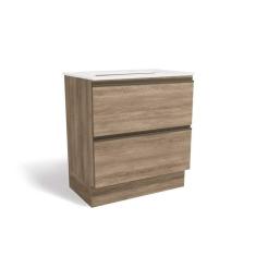 Imagem de Balcão Cozinha P-cooktop Maxxi G755 Top 2 Gavetas C-tampo 80cm Nogal-branco - Kappesberg