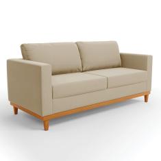 Imagem de Sofá 03 Lugares Juliette Suede Marrom Rato Base Madeira Castanho - D'Rossi