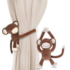 Imagem de Macaco de Pelúcia Agarradinho Marrom 33 cm Antialérgico