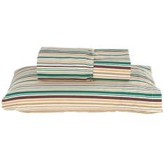 Imagem de Jogo Cama Lençol Solteiro 180 Fios 2pçs Listras Verde