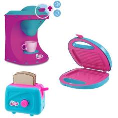 Imagem de Kit Cozinha Infantil Cafeteira + Sanduicheira + Torradeira - Usual Bri