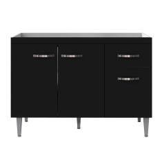 Imagem de Balcão de Cozinha Elsa para Pia de 120cm Preto - Montanaris Decor