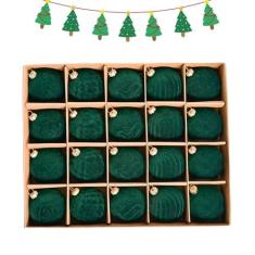 Imagem de 20 peças de bolas de Natal de veludo, conjunto de enfeites de bola de árvore de Natal, conjunto de decorações de lâmpadas de Natal inquebráveis, decorações suspensas para decoração