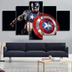 Imagem de quadros decorativos mosaico para sala de 5 peças capitao america vingadores para sala
