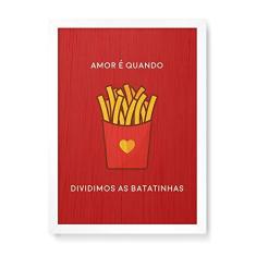 Imagem de Arte Maníacos Quadro Decorativo em Madeira Batatinha Amor - 23x16,25cm (Moldura caixa em laca )