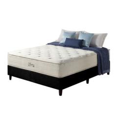 Imagem de Cama Box Casal Preto + Colchão Molas Ensacadas Hipersoft Boston 138X18