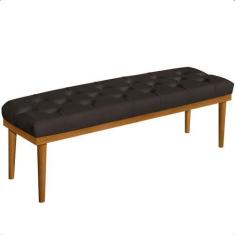 Imagem de Recamier Calçadeira Apolo Veludo Marrom Solteiro 1,00M Base Madeira Pé