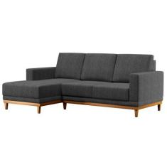 Imagem de Sofá Living 200cm 3 Lugares Com Chaise Esquerdo Kayrós D05 Linho Chumb