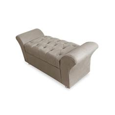 Imagem de Recamier Calçadeira Baú Veneza King 195 cm Suede Bege LM DECOR