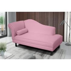 Imagem de Recamier Divã Larissa Liso 160cm Lado Esquerdo Suede Rosa - Vh Moveis