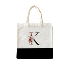 Imagem de Zeghk Sacola de lona inicial, bolsa de presente personalizada, adequada para casamento, aniversário, praia, férias, presente com monograma para damas de honra, bolsa de praia para mulheres, mães,