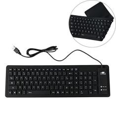Imagem de Acessórios para computador 103 chave francês USB com fio de silicone à prova d'água teclado desktop teclado notebook, comprimento do cabo: 1,5 m