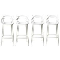 Imagem de Kit Com 4 Banquetas Aviv Feita Em Polipropileno Fratini Branco