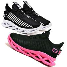 Imagem de Kit 2 Tênis Esportivo Feminino Academia Shoes  Preto - Evoltenn