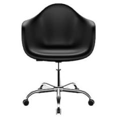 Imagem de Cadeira de Escritório Giratória SeatCo Eames Arm PP com Regulagem de Altura e Pés com Rodízios - Preto