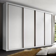 Imagem de Guarda Roupa Casal 4 Portas 4 Gavetas Liv Espresso Móveis Branco