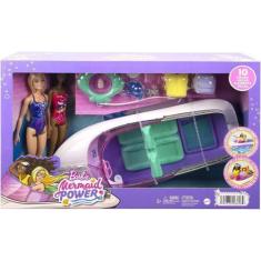 Imagem de Boneca Barbie Mermaid Power Com Barco Mattel Hhg60