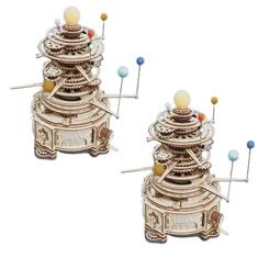 Imagem de Montado Quebra-cabeça criativo 3d quebra-cabeças de madeira feito à mão diy quebra-cabeças sistema solar faixas estelares quebra-cabeça presentes geração de energia manivela Engraçado