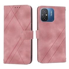 Imagem de Capa compatível com Xiaomi Redmi 12C slot para cartão, pulseira de couro PU capa flip com fecho magnético e suporte para mulheres capa carteira moderna bolsa transversal ( cor