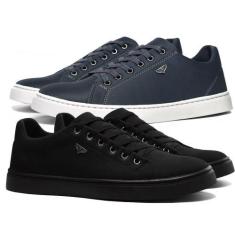 Imagem de Tênis Masculino Skate Moda Casual Conforto Kit 2 Pares Sapatenis - Pol