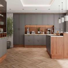 Imagem de Cozinha Completa Em Mdf Modulável Com Paineis Ripados - Carraro Móveis