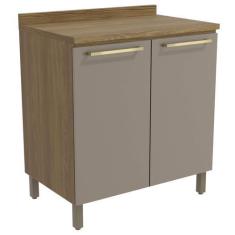Imagem de Armário de Cozinha Balcão 2 Portas 80cm com Tampo e Pés M623 Botanic K