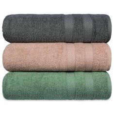 Imagem de Kit 3 Toalha De Banho Fio Penteado Extra Macia - Comfort - Kit 1