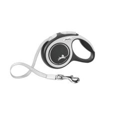 Imagem de FLEXI® Nova coleira retrátil Comfort Tape para cães médios de até 25 kg – 5 m, cinza/preta | Coleira de caminhada para animais de estimação sem emaranhados com freio com uma mão, pausa, trava |