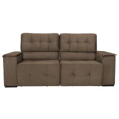 Imagem de Sofá Cama Retrátil Sala Vicenza Vicenza 210cm Suede Marrom