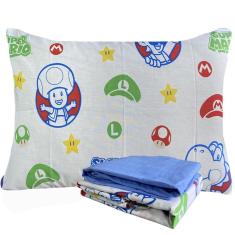 Imagem de Jogo de Cama 100% Algodão Solteiro Estampado Super Mario 1,40 m x 2,10 m Com 3 Peças Lepper