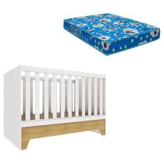 Imagem de Berço Americano Mini Cama Malu Branco Acetinado Bétula com Colchão Ortobom - Carolina