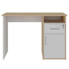 Imagem de Mesa Escrivaninha Home Office 110cm Ally A06 Carvalho/branco - Mpozena