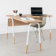Imagem de Mesa Escrivaninha Estação de Trabalho em L 120cm Hanover/Branco Home O