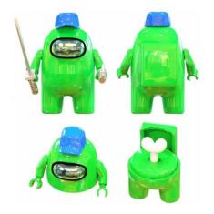 Imagem de Boneco Blocos De Montar Among Of Us Skin Impostor Verde - Mega Block T