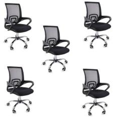 Imagem de Kit 5 Cadeiras De Escritório Begonia Tela Mesh Ergonômica - Oficial We