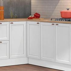 Imagem de Balcão de Cozinha 41cm 1 Porta com Tampo Unna Poliman Móveis Branco