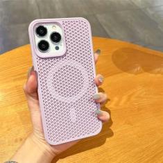 Imagem de Capa luxuosa de dissipação de calor para iphone 15 14 13 12 pro max plus 11, carregador sem fio respirável, capa de cor sólida, xyz, para iphone 15