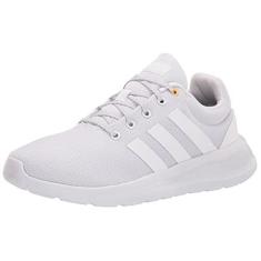 Imagem de adidas Tênis de corrida feminino Lite Racer CLN 2.0, Branco/Branco/Laranja ácido