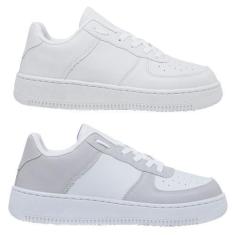 Imagem de Kit 2 Pares Tênis Sneakers Casual Feminino e Masculino Moda Blogueira 