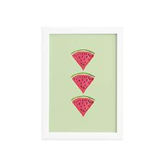 Imagem de Quadro Decorativo MDF Melancia Trio Moldura  22x32cm