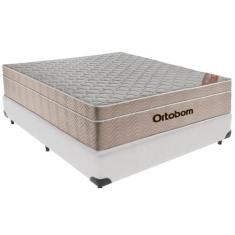 Imagem de Cama Box Branco e Colchão Airtech SpringPocket Molas Ensacadas Casal O