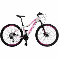 Imagem de Bicicleta Aro 29 Cripto 21 Marchas Freios Disco E Suspensão - Branco-rosa - 15 Branco-rosa