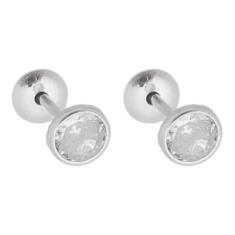 Imagem de Brincos Zircônia 5mm Bebê Tarracha Baby Infantil Prata 925 - Mga-Br