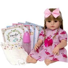Imagem de Boneca Tipo Reborn Princesa Loira 100% Silicone Realista - Cegonha Reb