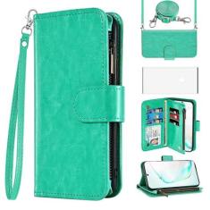 Imagem de Asuwish Capa de celular para Samsung Galaxy Note 10 5G carteira com protetor de tela alça transversal flip zíper suporte para cartão de crédito Note10 notas 10s Ten Not S10 mulheres meninas homens