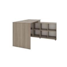 Imagem de Mesa Escritório L  Escrivaninha Diretor 8 Nichos Amadeirado