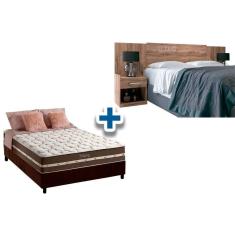Imagem de Cama Box Casal Crc + Colchão Molas Classic + Cabeceira Plus Atacama