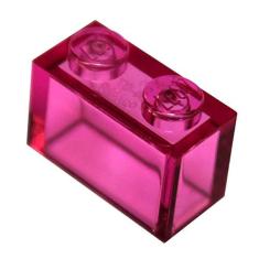 Imagem de Peças e peças LEGO: rosa escuro trans (violeta avermelhado médio transparente) 1x2 tijolo x50