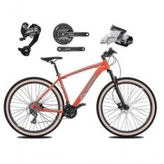 Imagem de Bicicleta Aro 29 Ksw Xlt 27v Câmbios Shimano Altus Freios Hidráulicos Garfo Trava Pneu Faixa - Laranja Tam.17