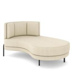 Imagem de Sofá Chaise Longue Sala De Estar Living Lucca Direito D02 Linho Creme